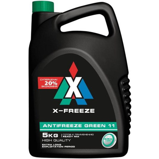 Антифриз зеленый G11 5 кг. `X-Freeze`: фото